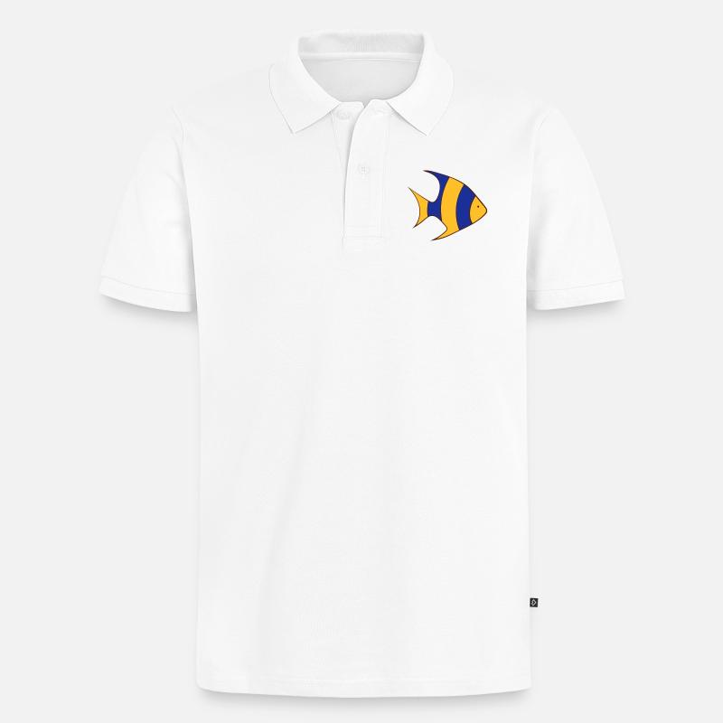 Fisch - Männer Premium Bio Polo Shirt - Weiß