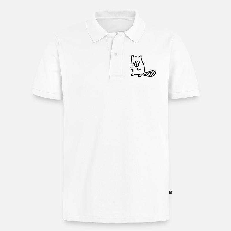 Biber - line - Männer Premium Bio Polo Shirt - Weiß
