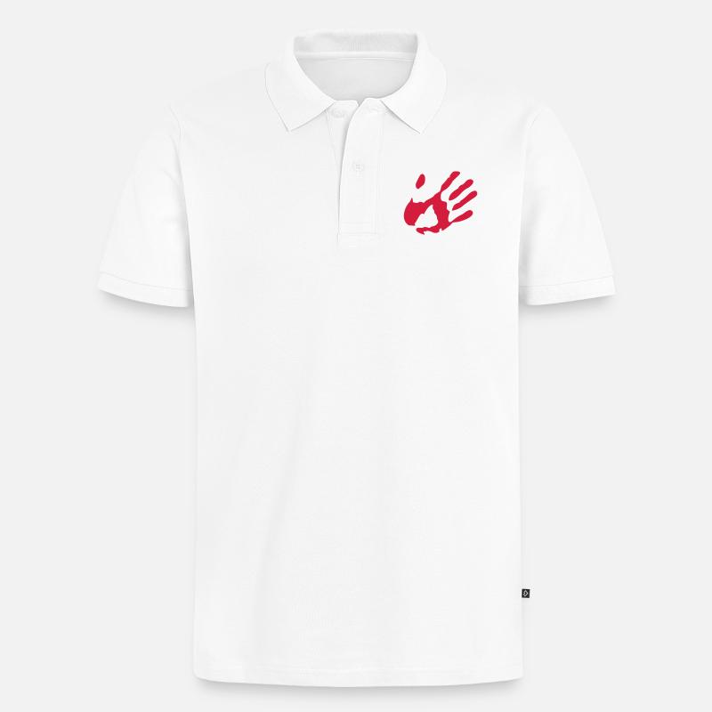 trace de main - Polo bio Premium Homme - blanc