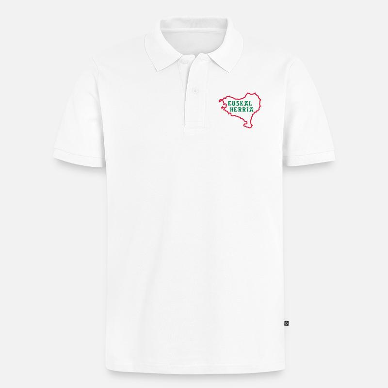 Pays Basque - Euskal Herria - Polo bio Premium Homme - blanc