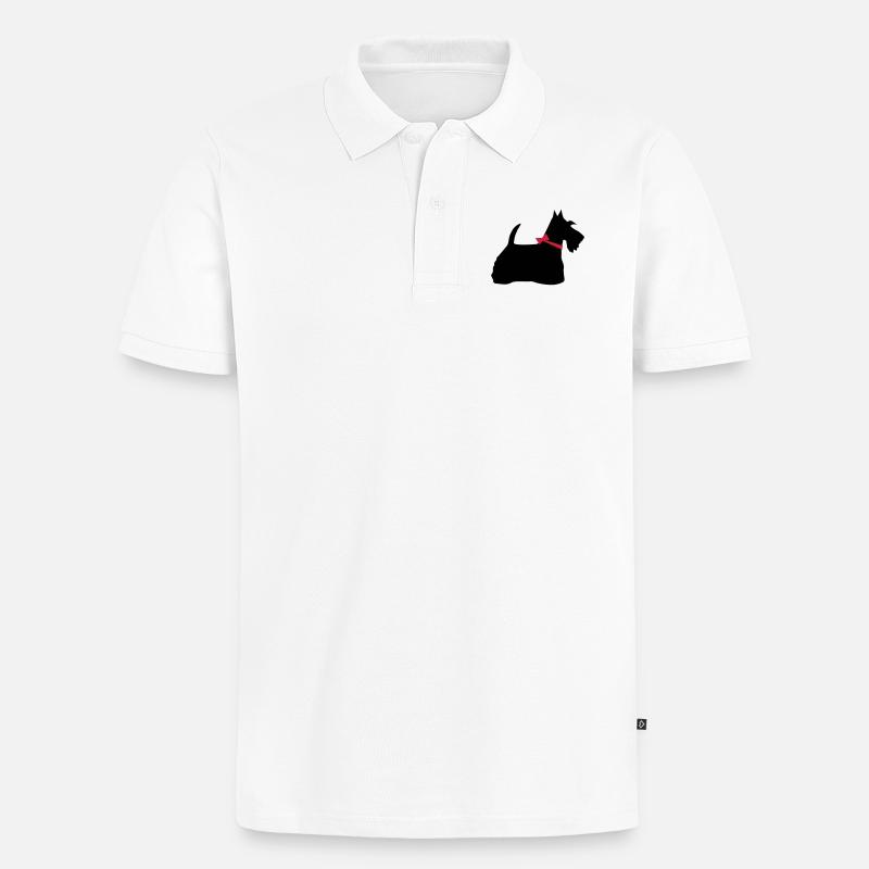 Scotch Terrier - Männer Premium Bio Polo Shirt - Weiß