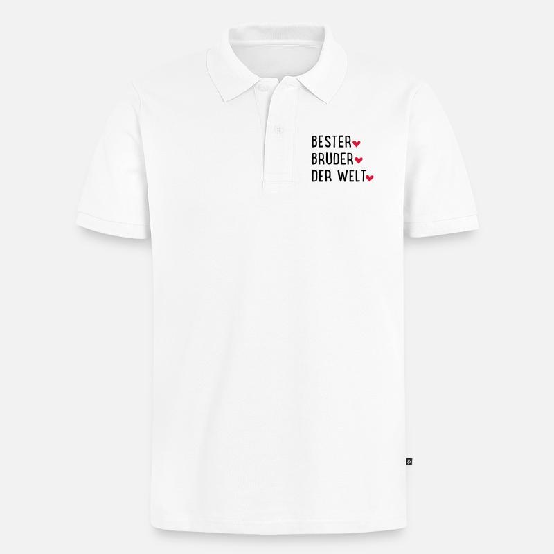 Bester Bruder der Welt - Männer Premium Bio Polo Shirt - Weiß