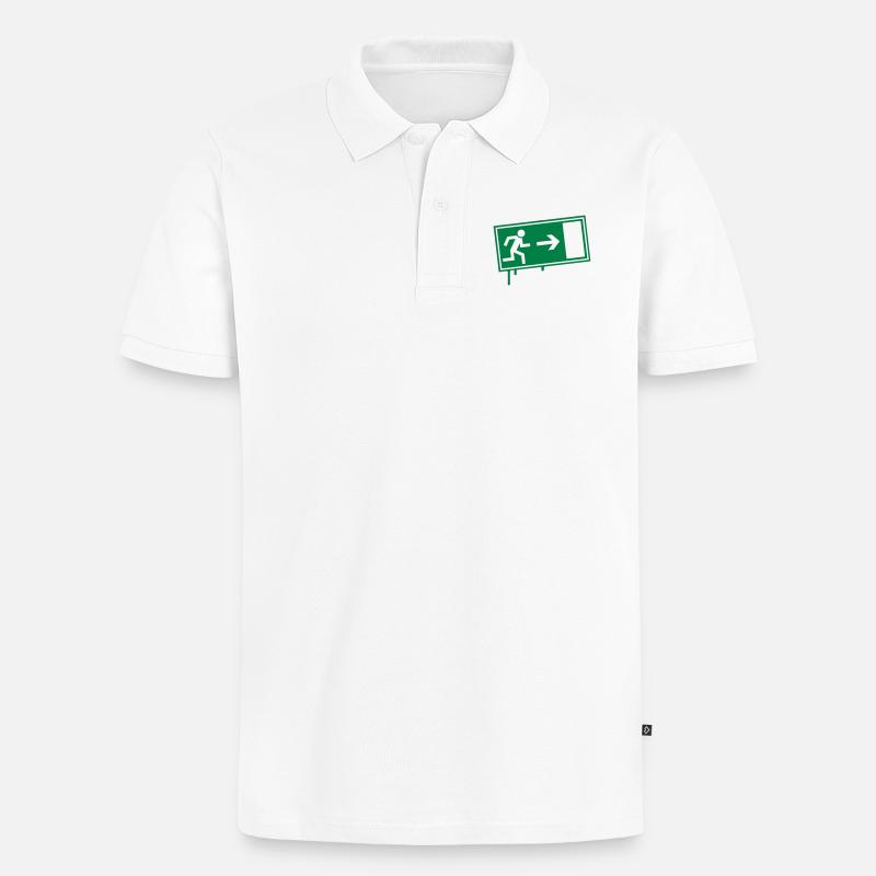 exit_2_f1 - Männer Premium Bio Polo Shirt - Weiß