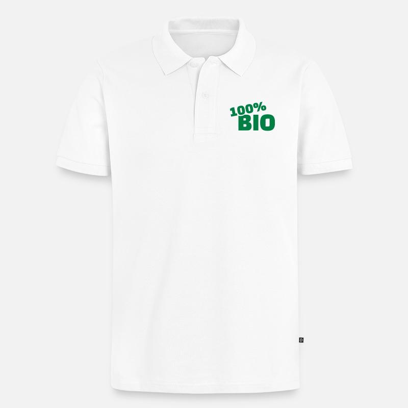100% Bio - Männer Premium Bio Polo Shirt - Weiß