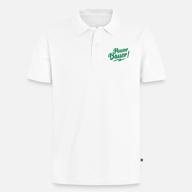 bauer power design - Männer Premium Bio Polo Shirt - Weiß