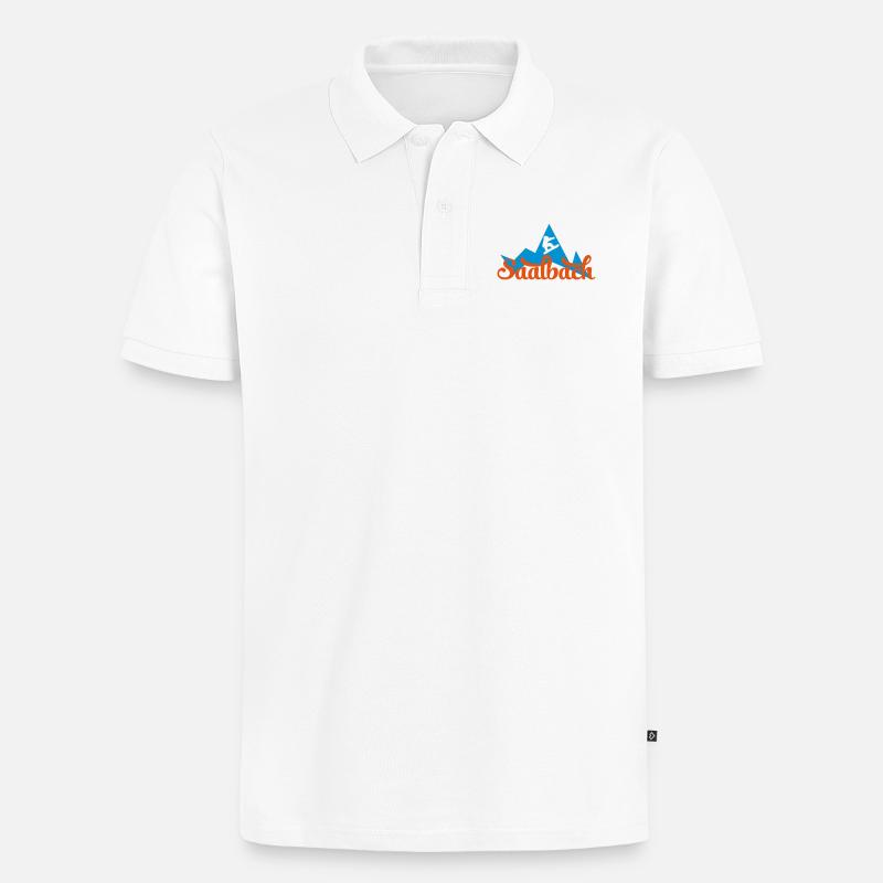 saalbach - Männer Premium Bio Polo Shirt - Weiß
