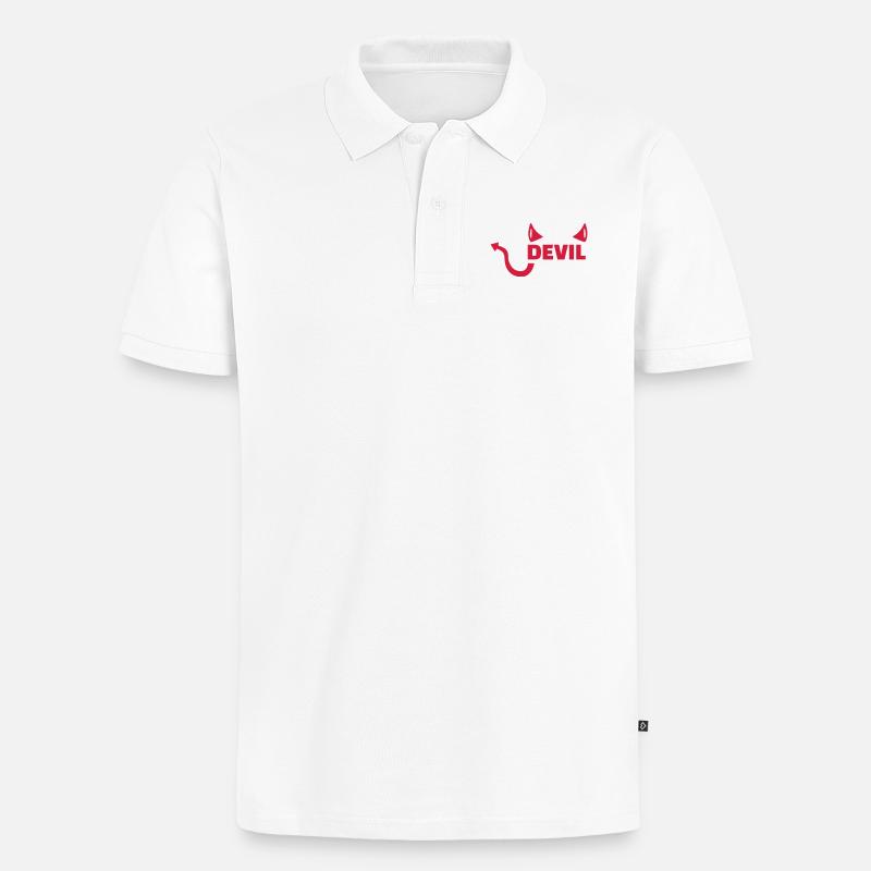 Teufel - Männer Premium Bio Polo Shirt - Weiß
