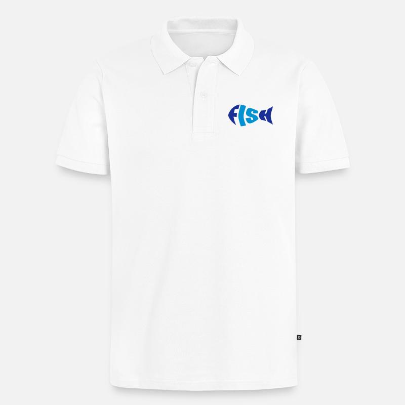 Fisch - Männer Premium Bio Polo Shirt - Weiß