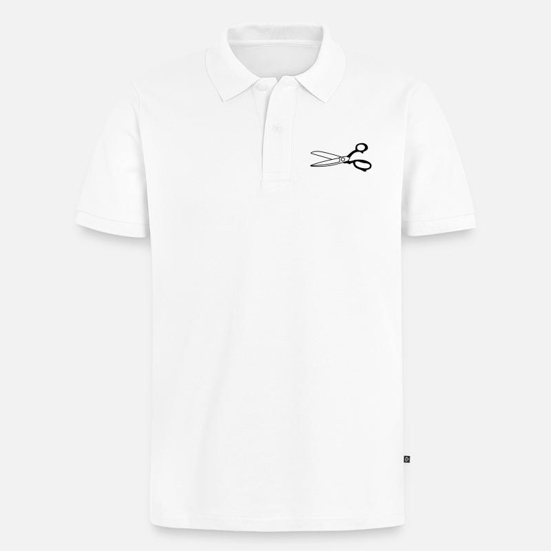Schere - Männer Premium Bio Polo Shirt - Weiß