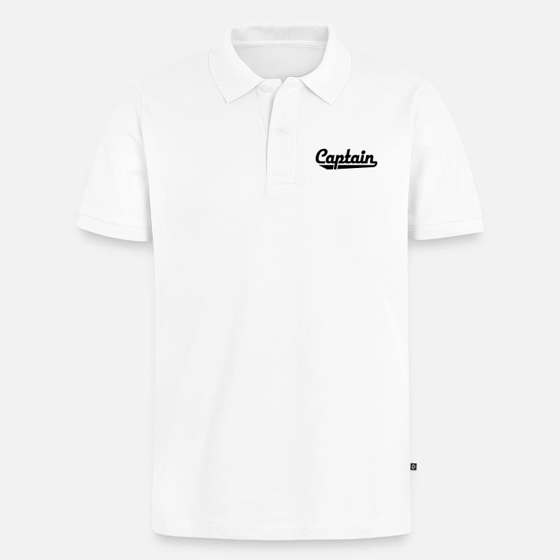 Captain - Männer Premium Bio Polo Shirt - Weiß