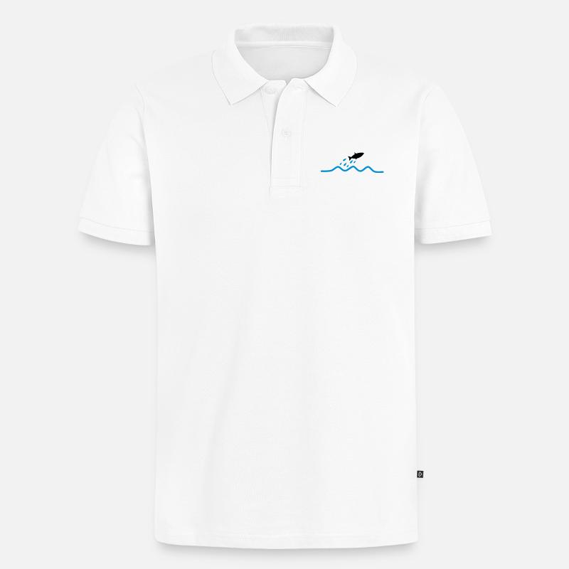 flying_fish - Männer Premium Bio Polo Shirt - Weiß