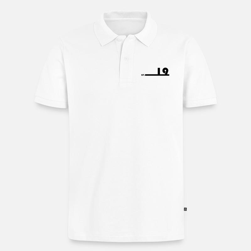 19_Black - Männer Premium Bio Polo Shirt - Weiß