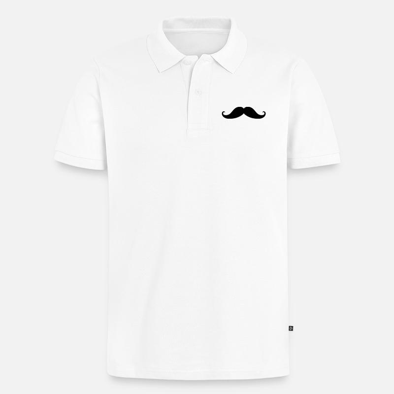 Moustache Bart Mustache - Männer Premium Bio Polo Shirt - Weiß