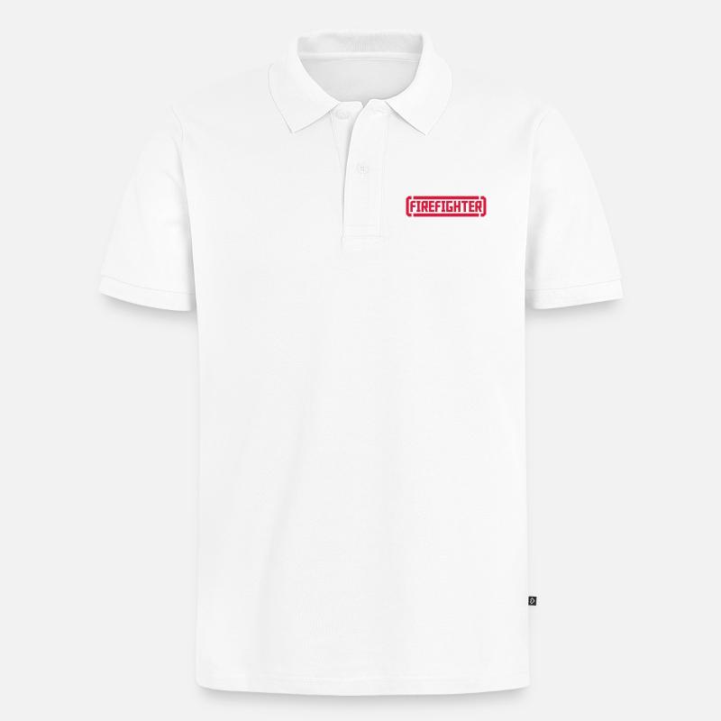 Firefighter Logo - Männer Premium Bio Polo Shirt - Weiß