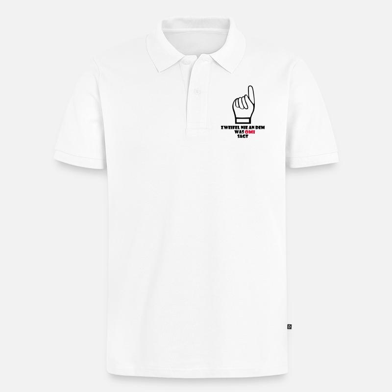 Ne doute jamais de ce que dit Grand-mère - Polo bio Premium Homme - blanc
