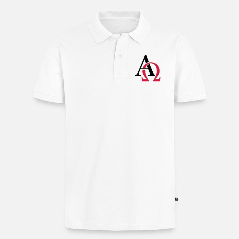 Alpha & Omega - Männer Premium Bio Polo Shirt - Weiß
