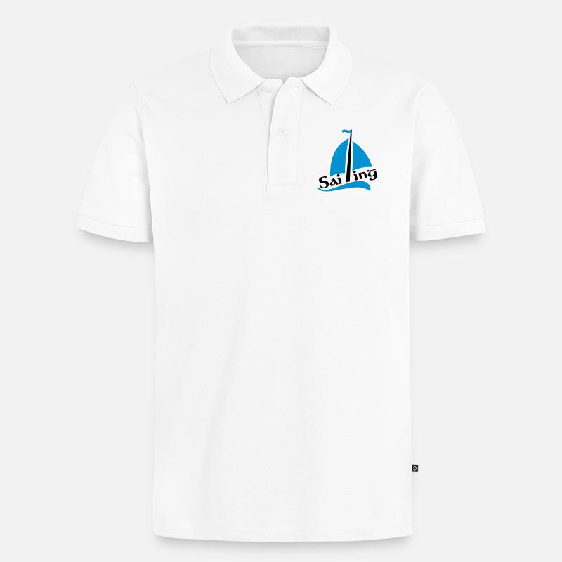 Segelboot - Männer Premium Bio Polo Shirt - Weiß