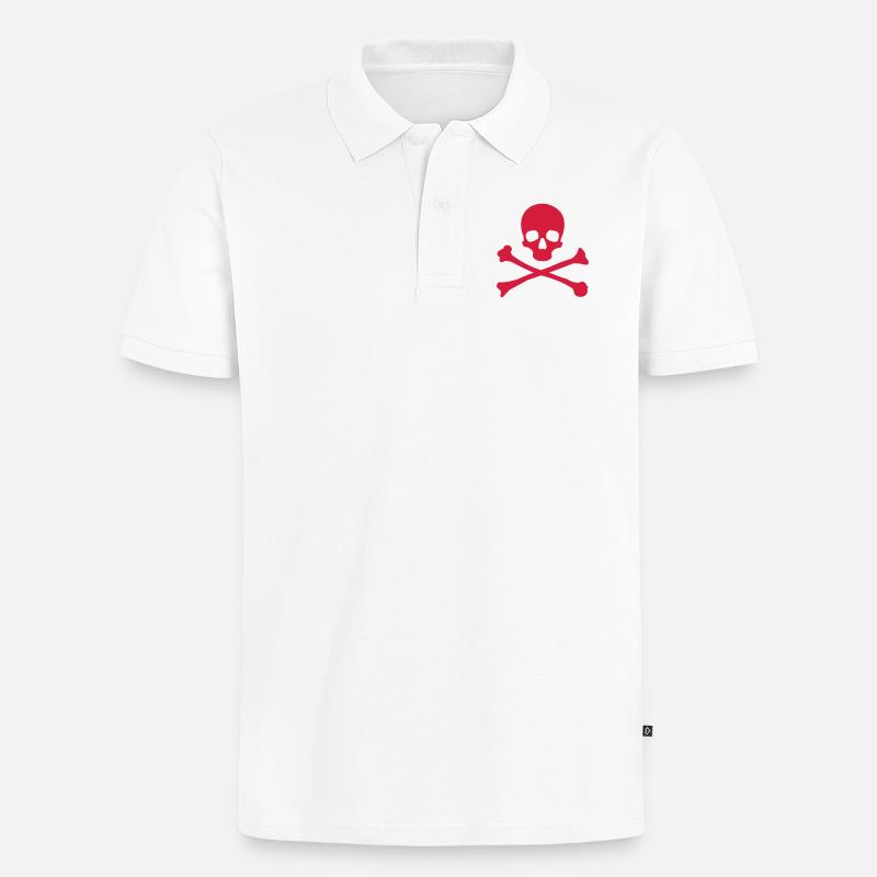 Schädel Knochen - Männer Premium Bio Polo Shirt - Weiß