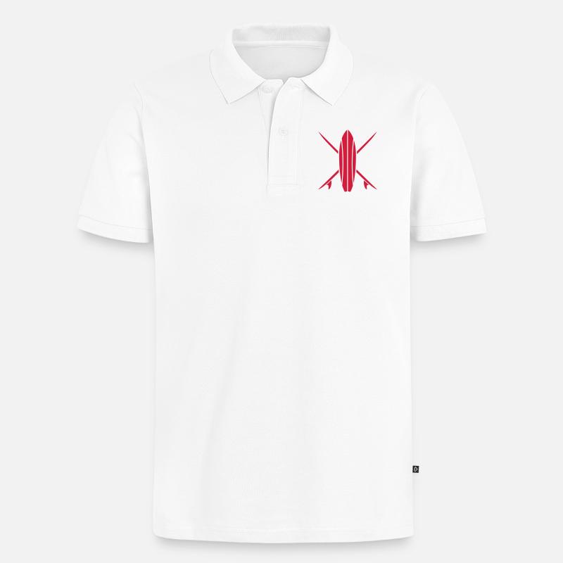 Surfboard Design - Männer Premium Bio Polo Shirt - Weiß