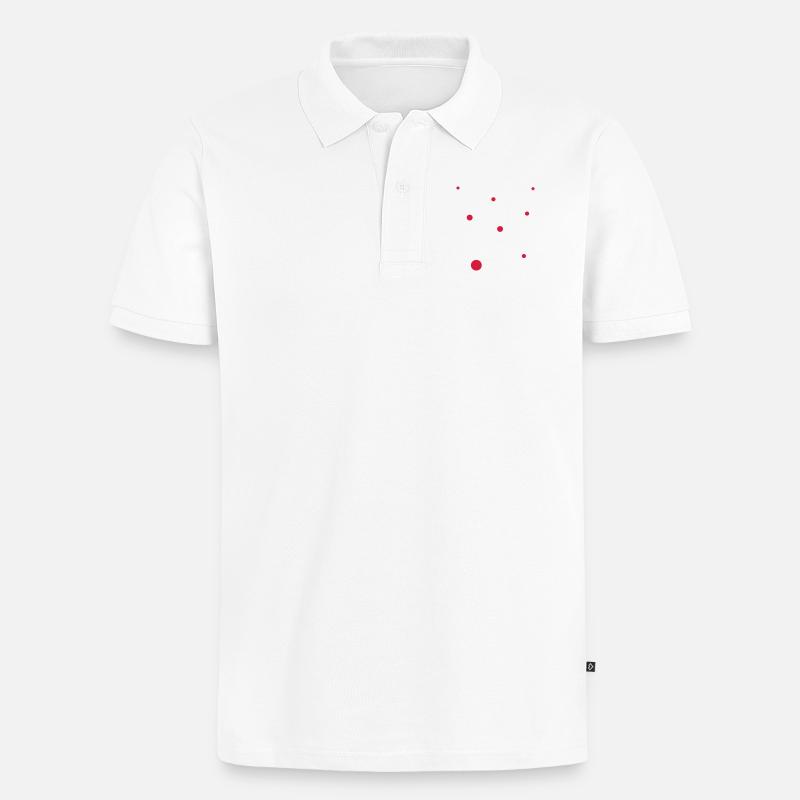 Punkte - Männer Premium Bio Polo Shirt - Weiß