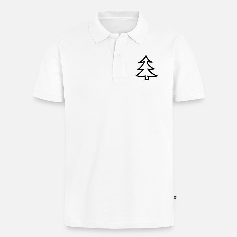 Tannenbaum - Männer Premium Bio Polo Shirt - Weiß
