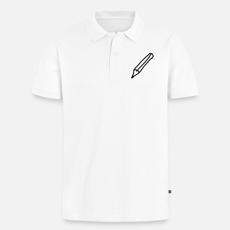 stift_1c - Männer Premium Bio Polo Shirt - Weiß