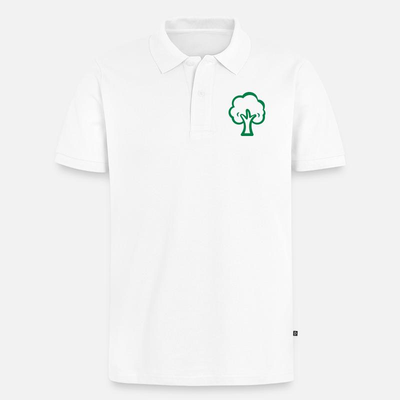 baum - Männer Premium Bio Polo Shirt - Weiß