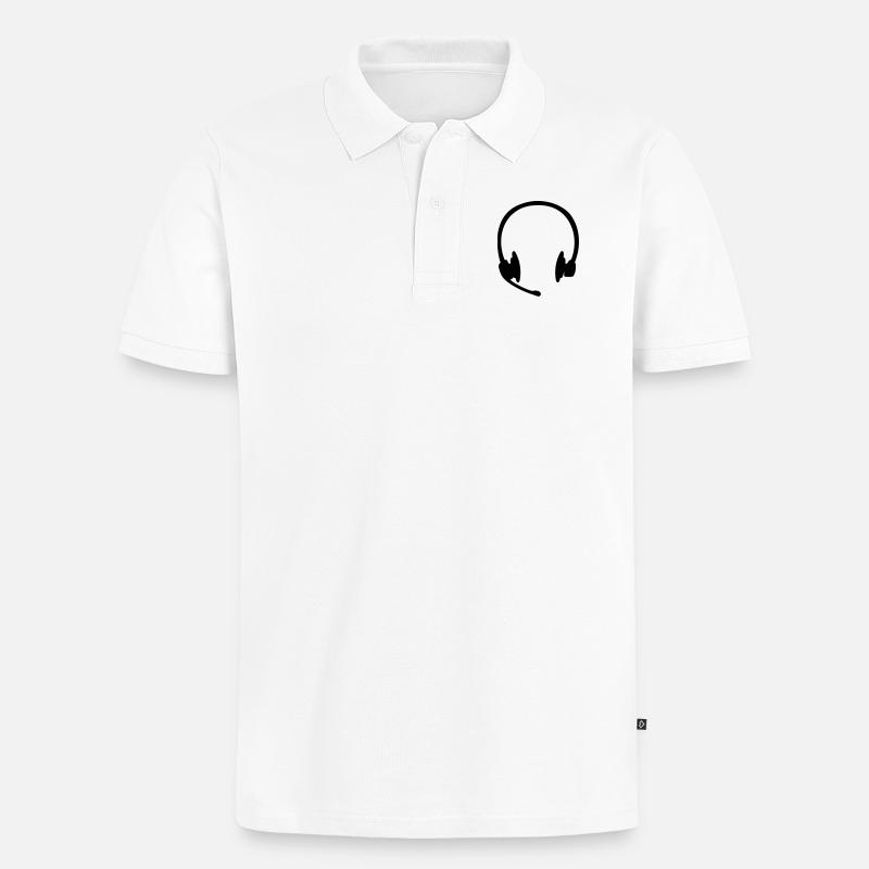 Headset Casque - Polo bio Premium Homme - blanc