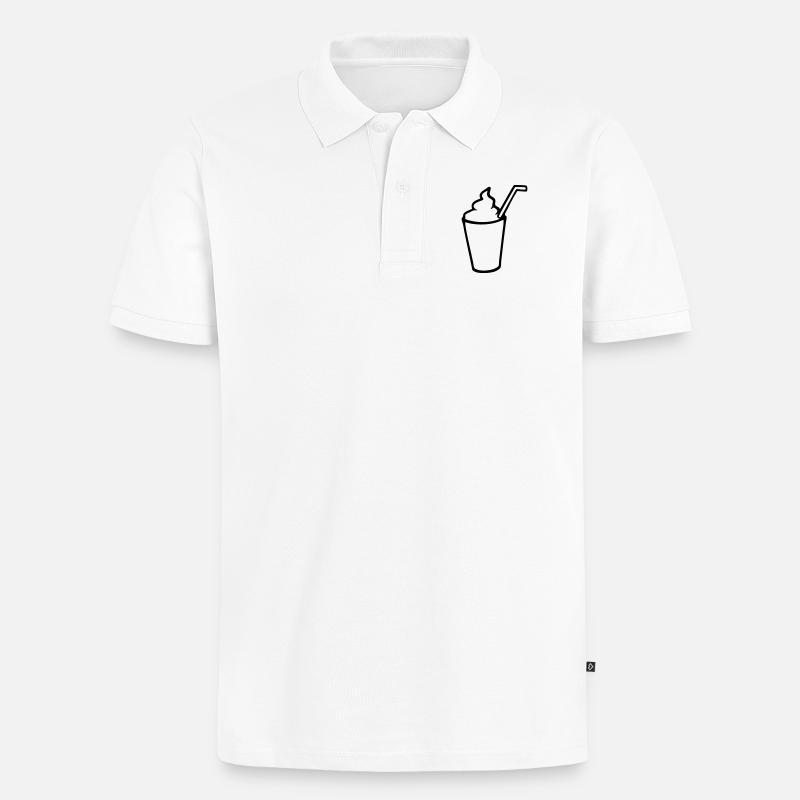Milchshake - Männer Premium Bio Polo Shirt - Weiß