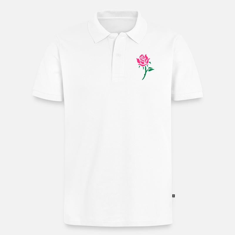 Rose - Männer Premium Bio Polo Shirt - Weiß