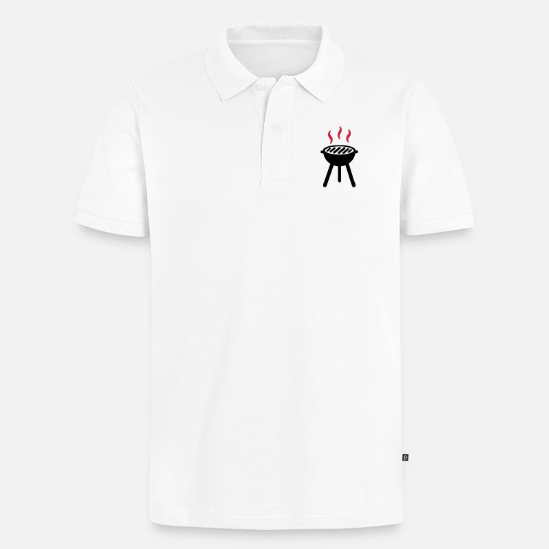 Grill - Männer Premium Bio Polo Shirt - Weiß