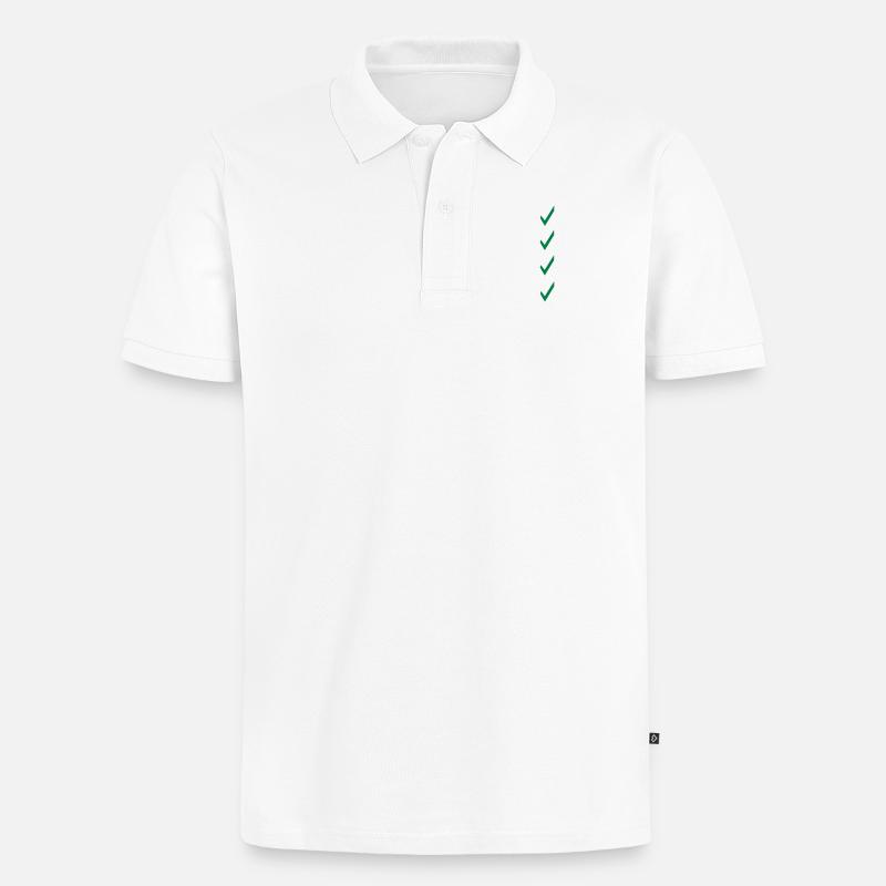 check-list - Polo bio Premium Homme - blanc
