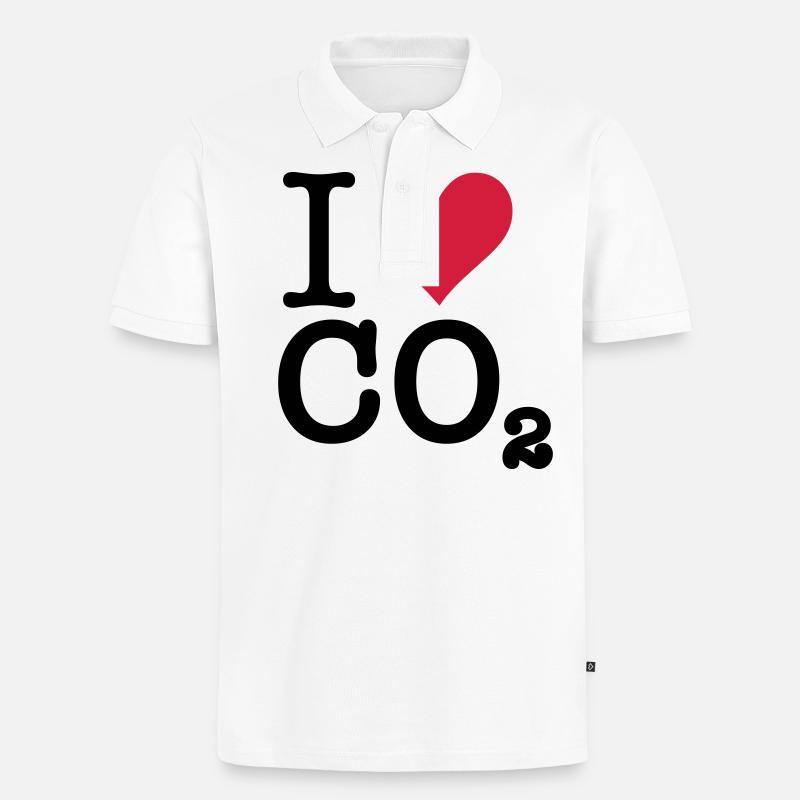 Je aime CO2 - Polo bio Premium Homme - blanc