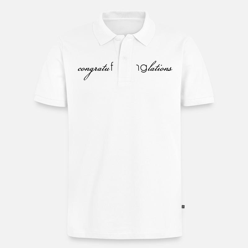 Félicitations - Polo bio Premium Homme - blanc