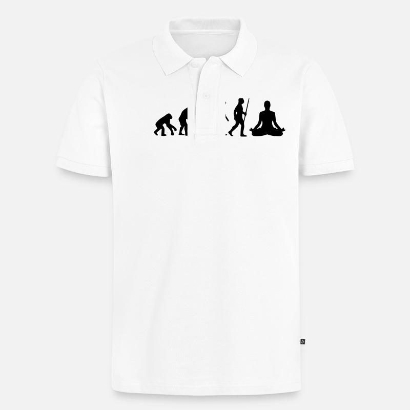 MEDITATION EVOLUTION! - Männer Premium Bio Polo Shirt - Weiß