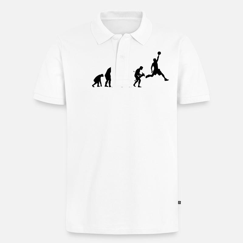 BASKETBALL EVOLUTION - Männer Premium Bio Polo Shirt - Weiß