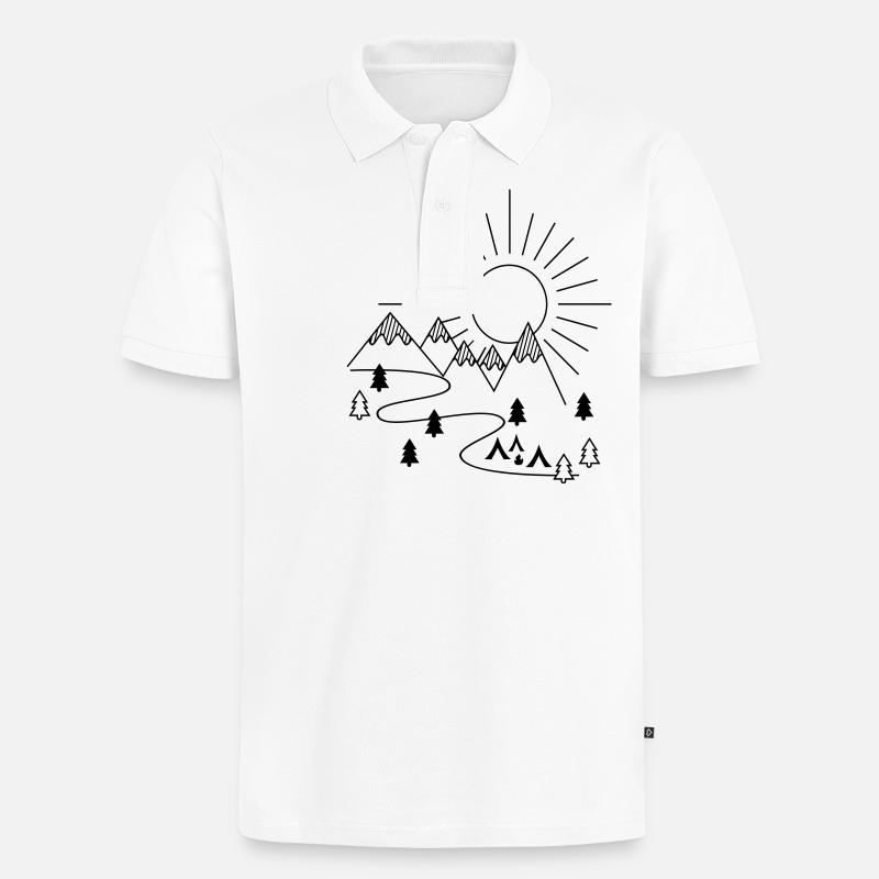 Camping - Männer Premium Bio Polo Shirt - Weiß