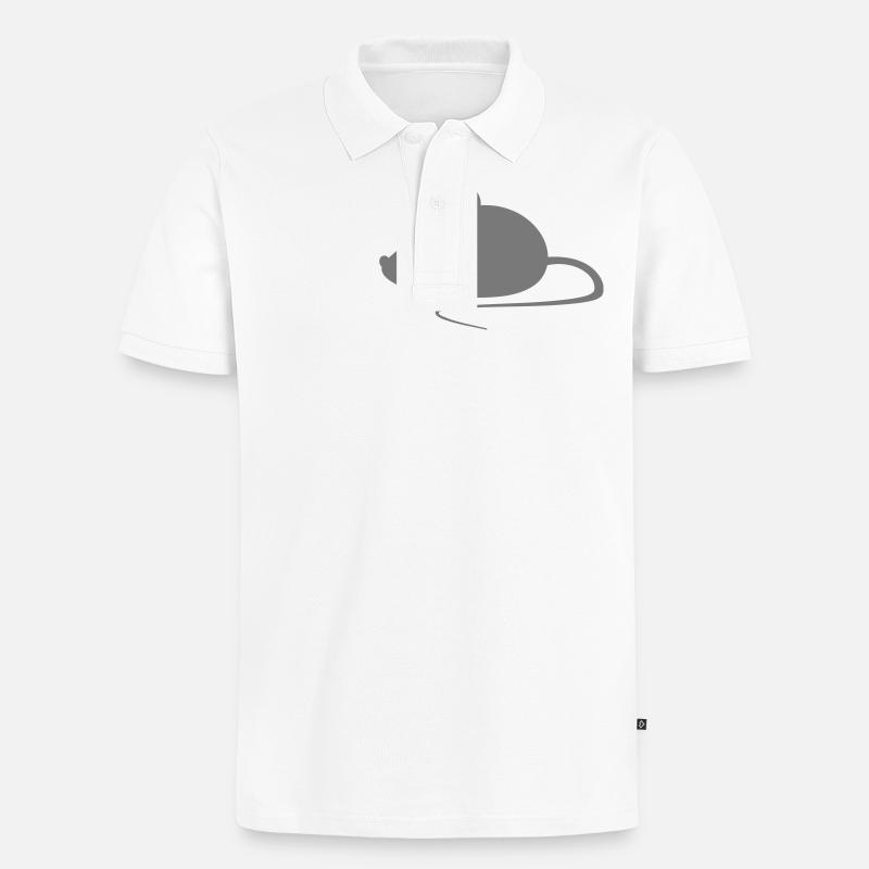 Maus - Männer Premium Bio Polo Shirt - Weiß
