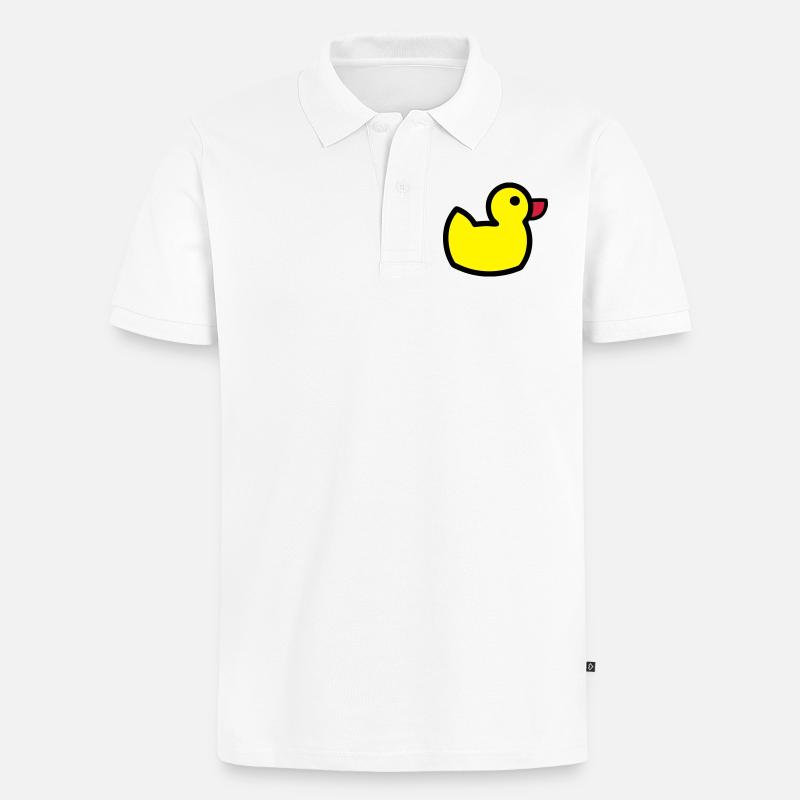 Entchen - Männer Premium Bio Polo Shirt - Weiß