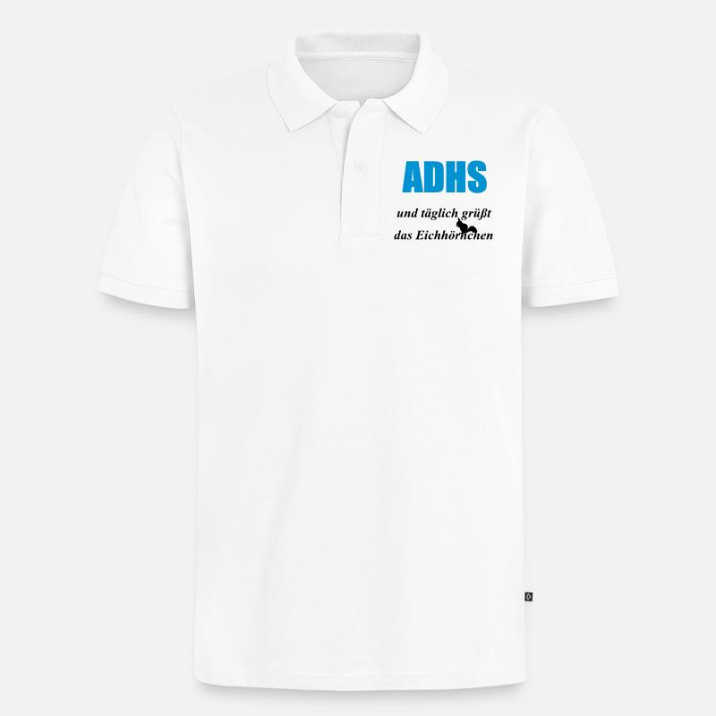 ADHS Eichhörnchen Geschenk - Männer Premium Bio Polo Shirt - Weiß