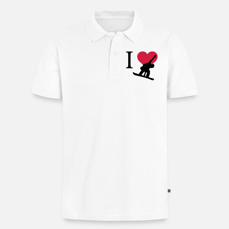 J'aime Snowboarding - Polo bio Premium Homme - blanc