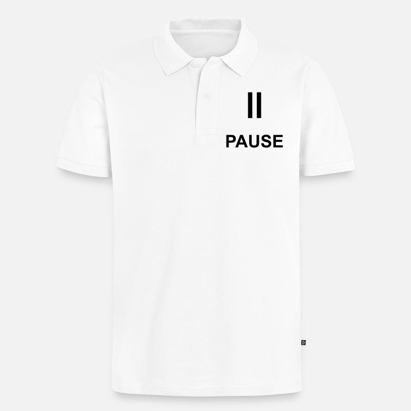 Pause Auszeit Geschenk Statement - Männer Premium Bio Polo Shirt - Weiß
