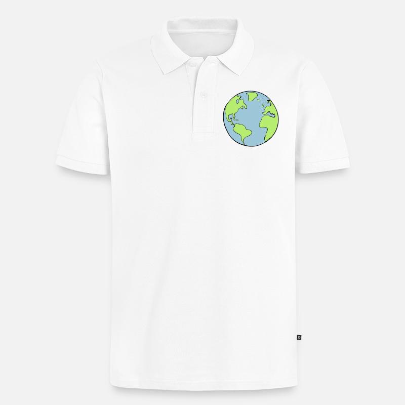 Erde - Männer Premium Bio Polo Shirt - Weiß