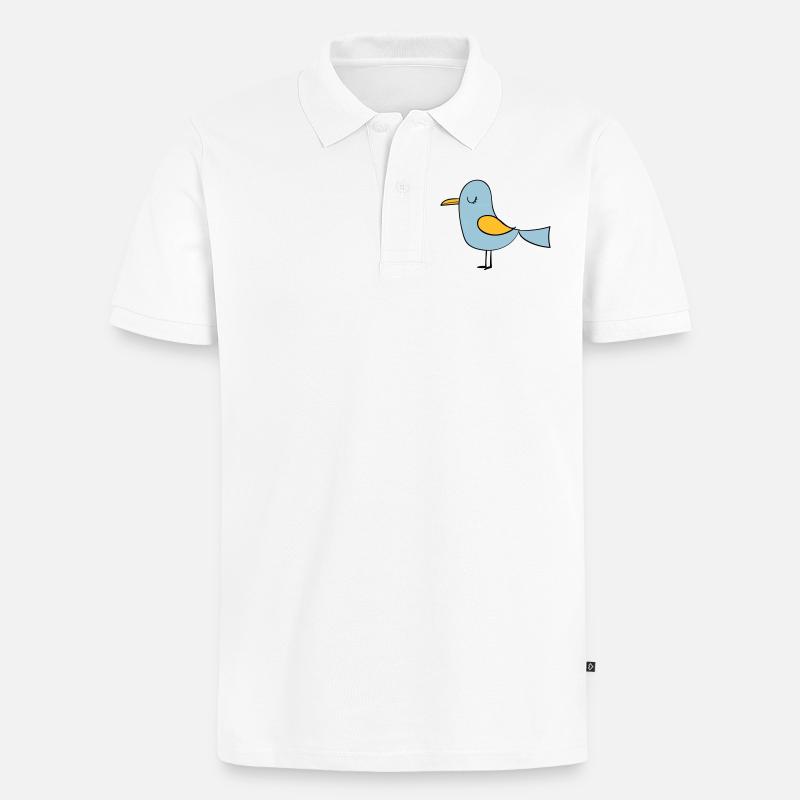 Vogel - Männer Premium Bio Polo Shirt - Weiß