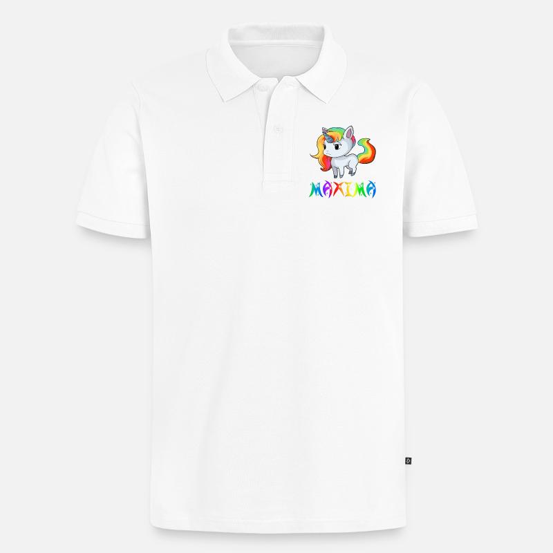Maxima Einhorn - Männer Premium Bio Polo Shirt - Weiß