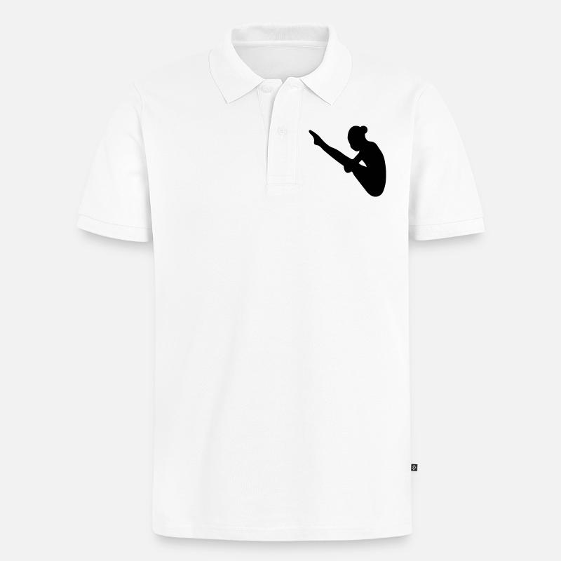 Turmspringen - Männer Premium Bio Polo Shirt - Weiß