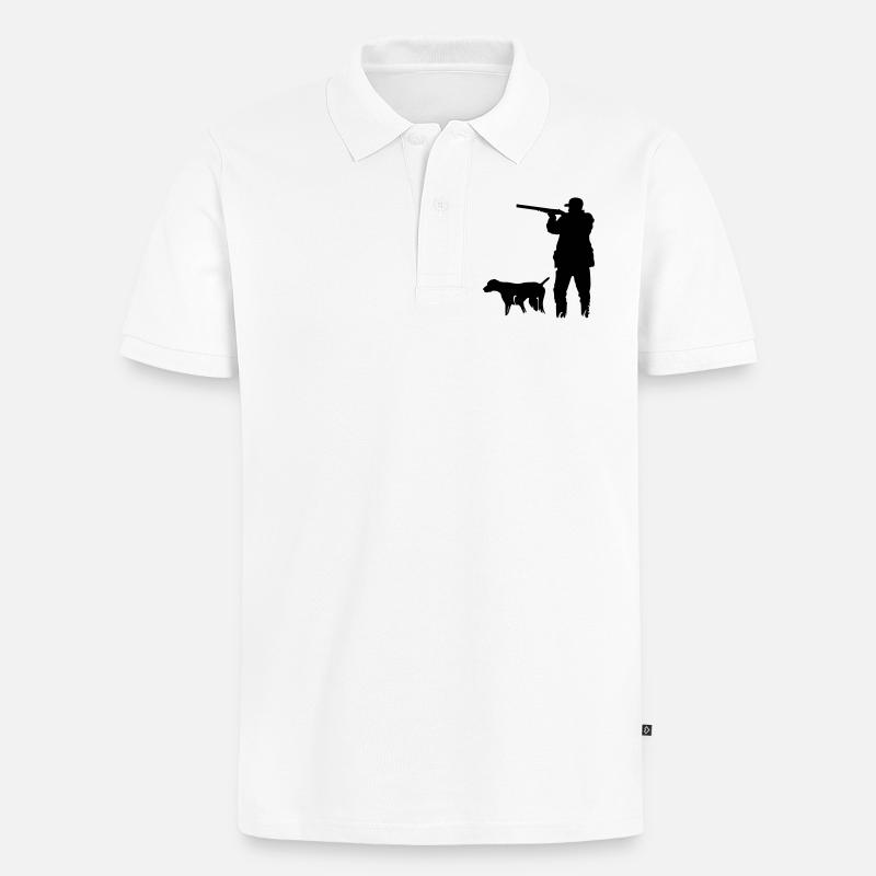 Jäger - Männer Premium Bio Polo Shirt - Weiß