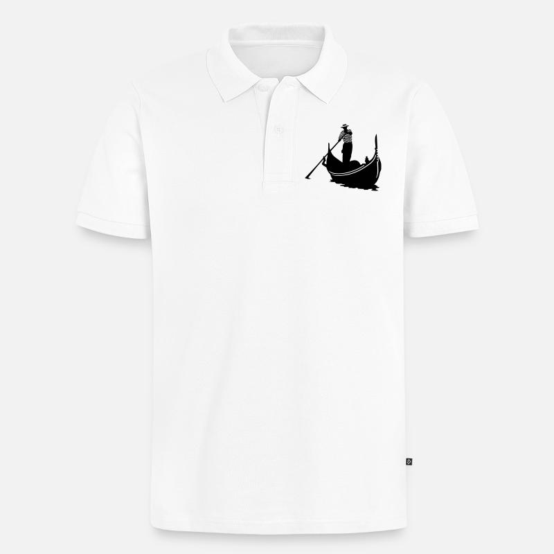 Gondoliere - Männer Premium Bio Polo Shirt - Weiß