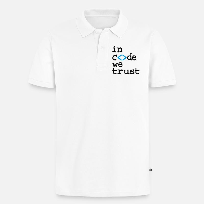 in code we trust ! - Männer Premium Bio Polo Shirt - Weiß