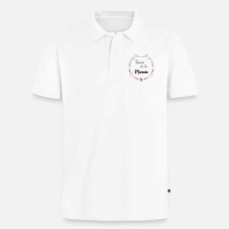 Boho Braut Mannschaft - Männer Premium Bio Polo Shirt - Weiß
